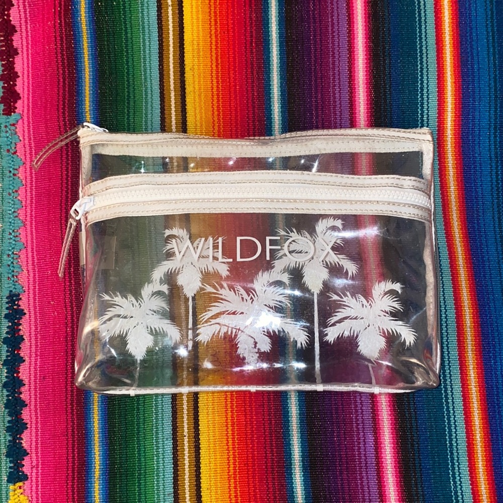 Vintage Wildfox Clear Beach Zipper Pouch Plastic Bag